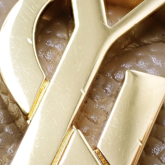 Saint Laurent Paris Chain Shoulder Bag Wallet Crossbody Leather Beige - Picture 6 of 7